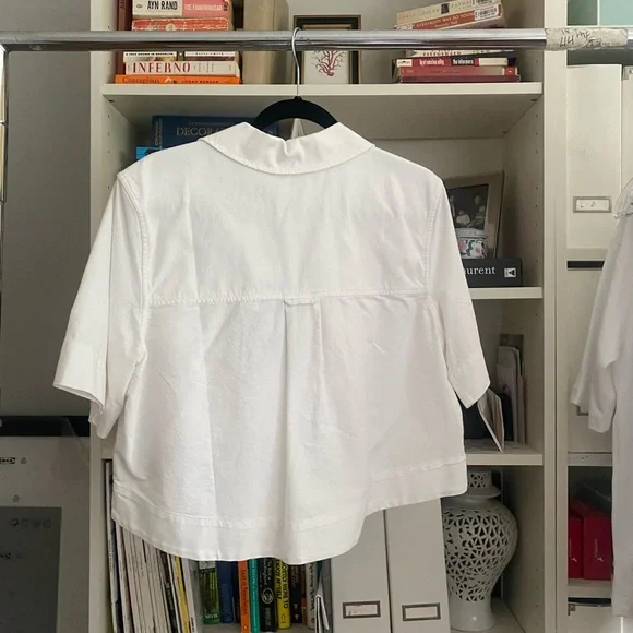Everlane White Cropped Popover Shirt - Picture 4 of 4